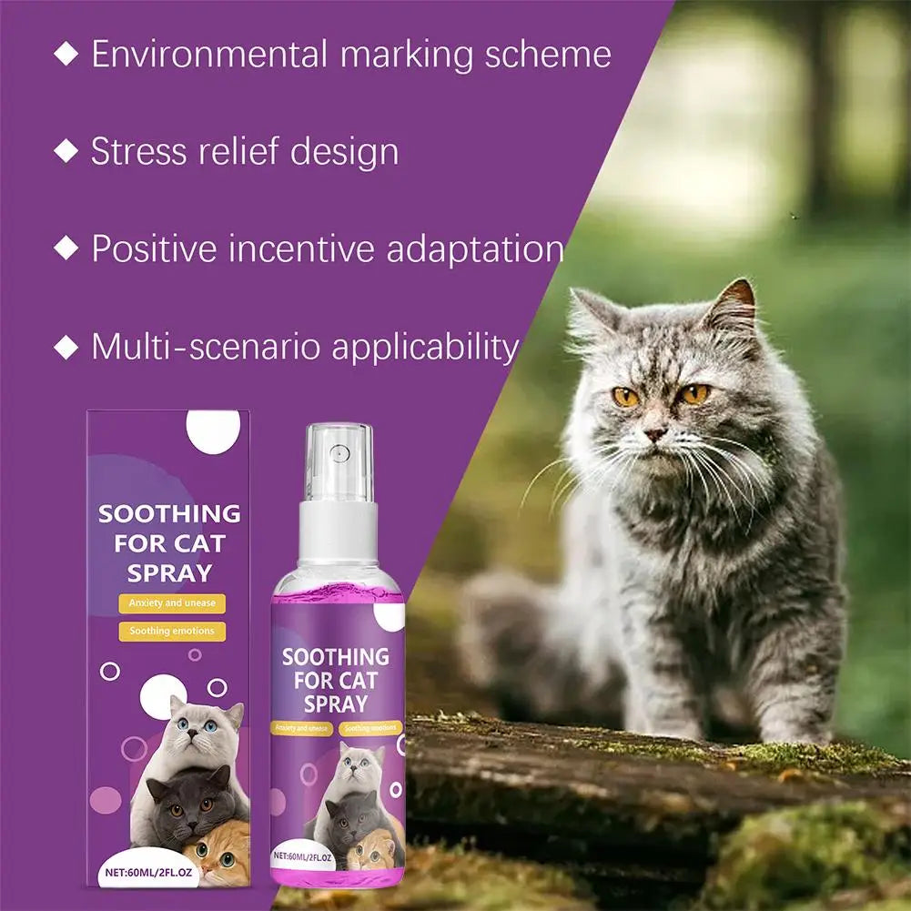 1/2/3pcs Pet Calming Spray Pet Pheromone Cat Emotional Soothing Spray Improve Estrus Agitation Pet Anxiety Relief Spray Cat Dog