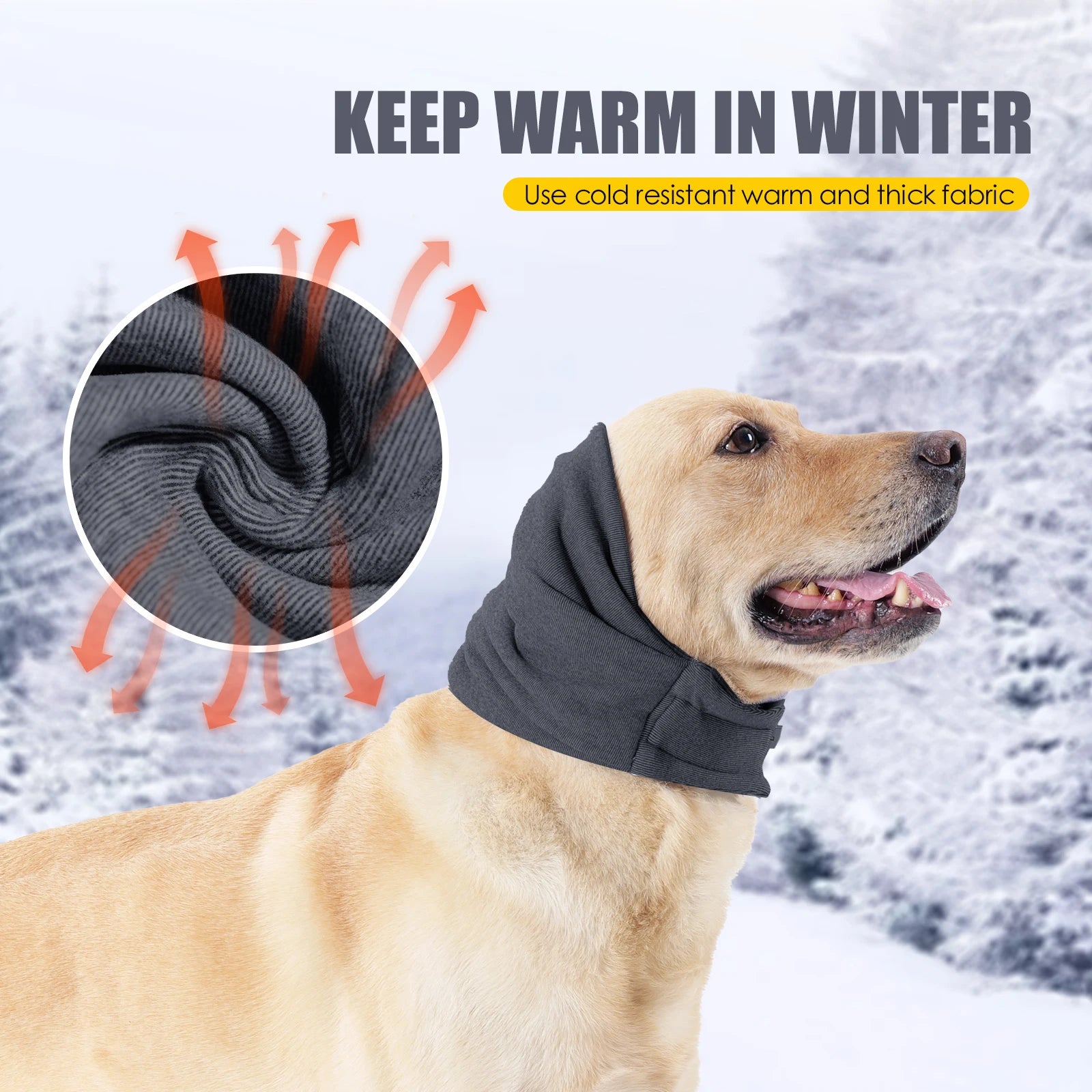 Dog Calming Ear Head Wrap for Noise Reduction & Anxiety Relief