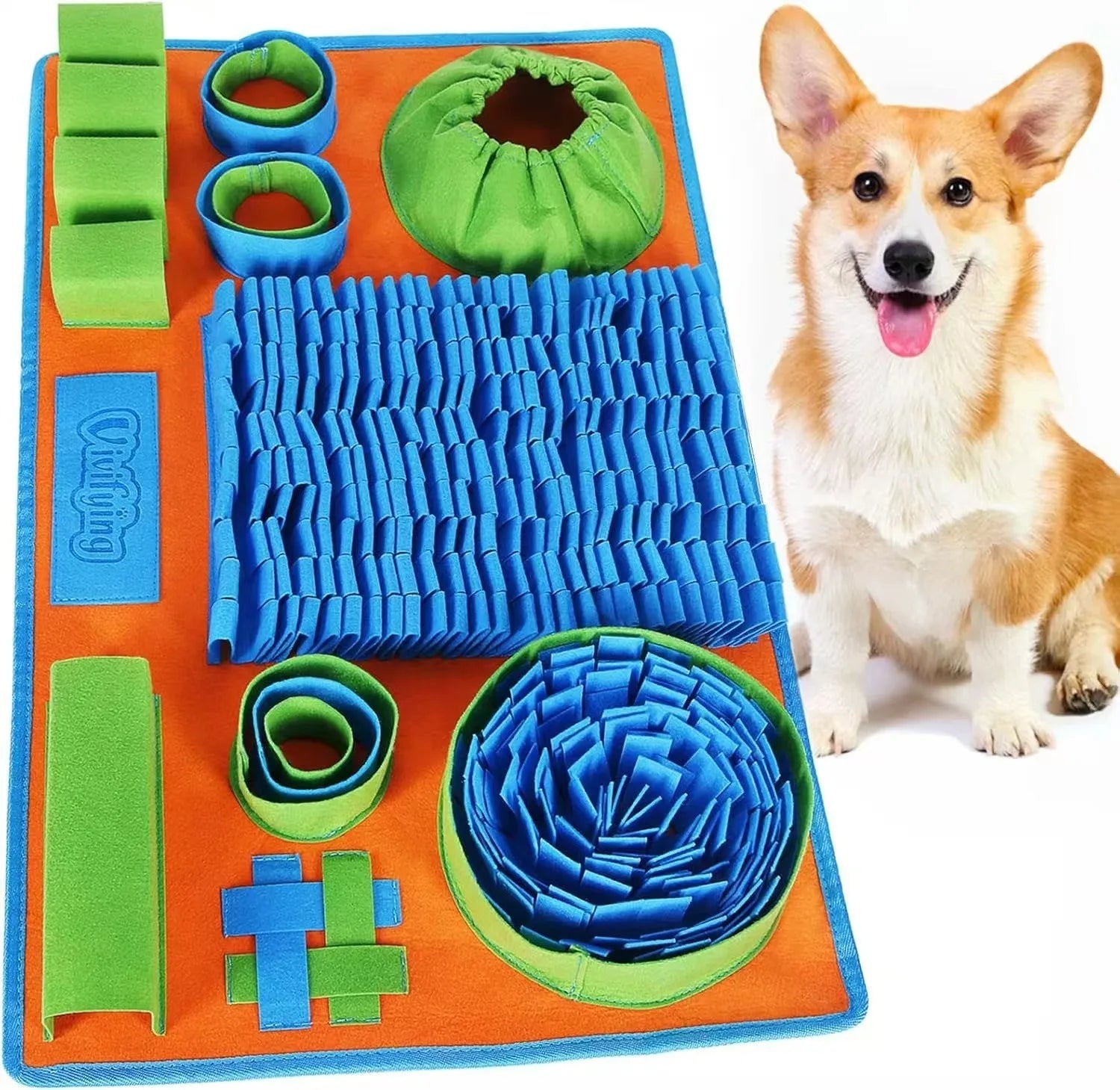 Dog Snuffle Mat Slow Feeder Interactive Puzzle Feeding Mat Nose Work Training Toy for Anxiety Relief Mental Stimulation