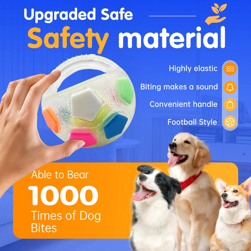 Dog Anxiety Relief Football Tennis Ball Toy – Durable Chew & Squeak