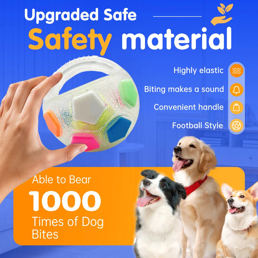 Dog Anxiety Relief Football Tennis Ball Toy – Durable Chew & Squeak