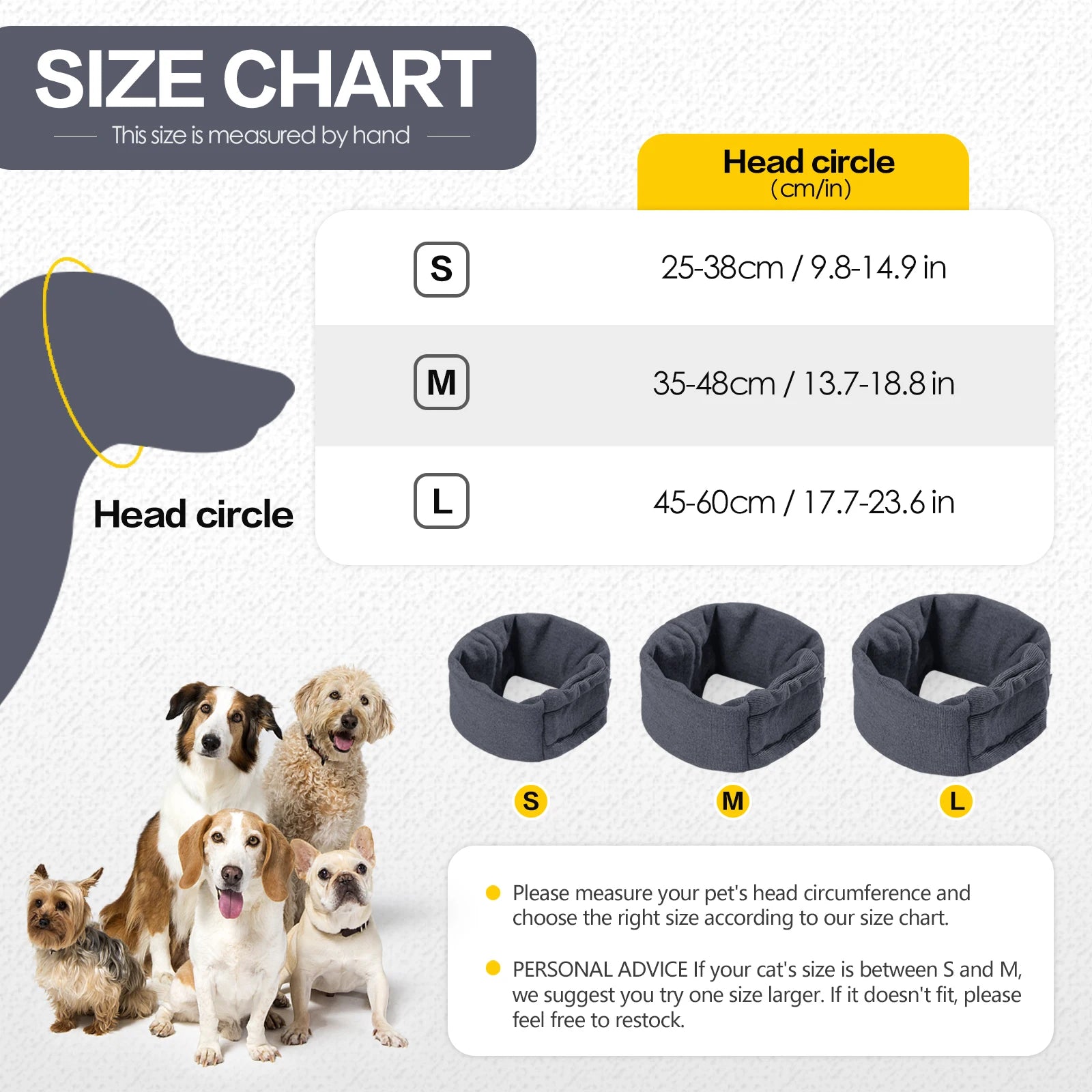 Dog Calming Ear Head Wrap for Noise Reduction & Anxiety Relief