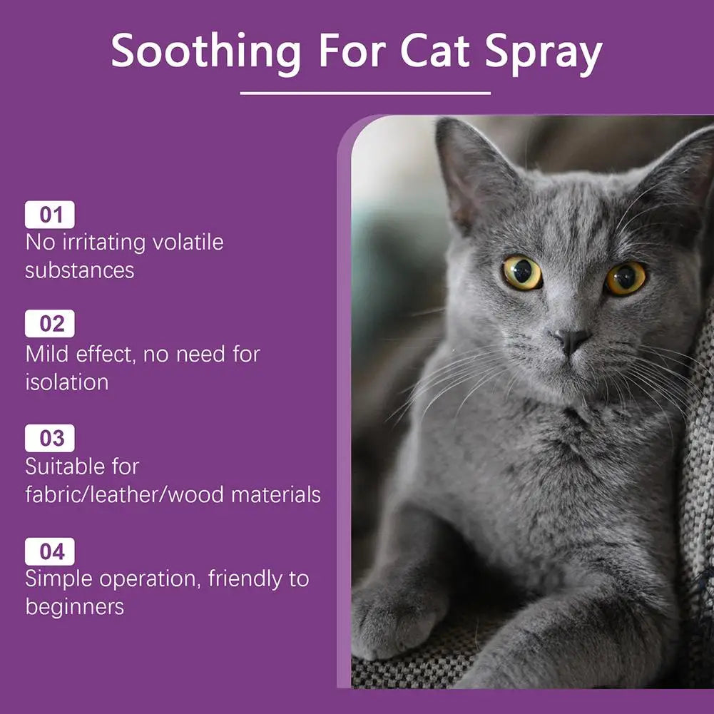 1/2/3pcs Pet Calming Spray Pet Pheromone Cat Emotional Soothing Spray Improve Estrus Agitation Pet Anxiety Relief Spray Cat Dog