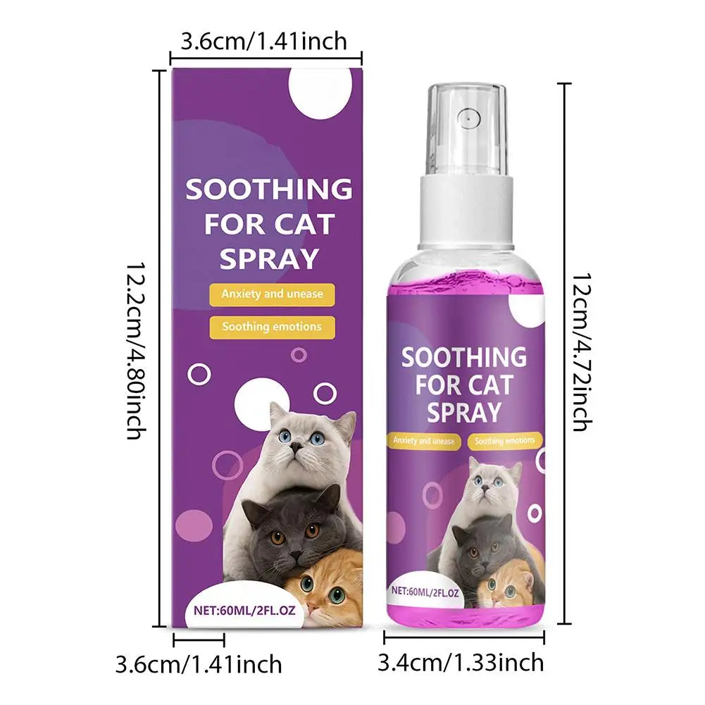 1/2/3pcs Pet Calming Spray Pet Pheromone Cat Emotional Soothing Spray Improve Estrus Agitation Pet Anxiety Relief Spray Cat Dog