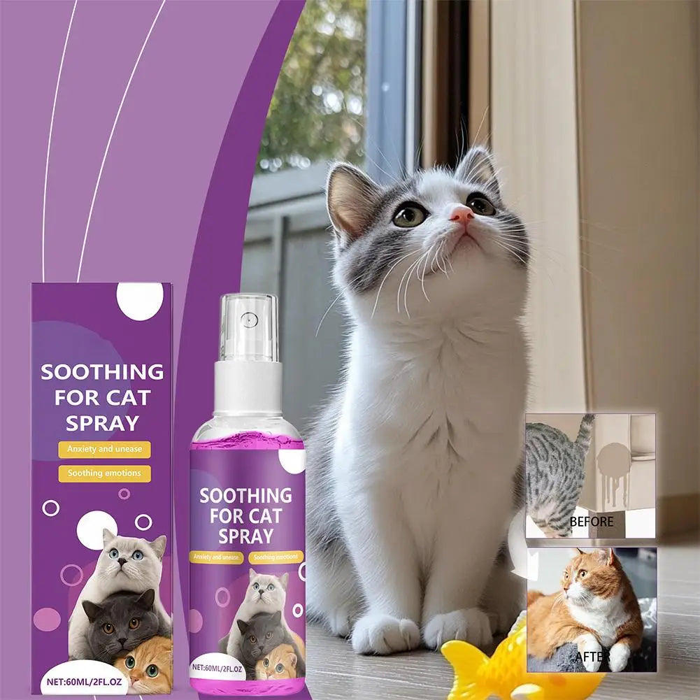 1/2/3pcs Pet Calming Spray Pet Pheromone Cat Emotional Soothing Spray Improve Estrus Agitation Pet Anxiety Relief Spray Cat Dog