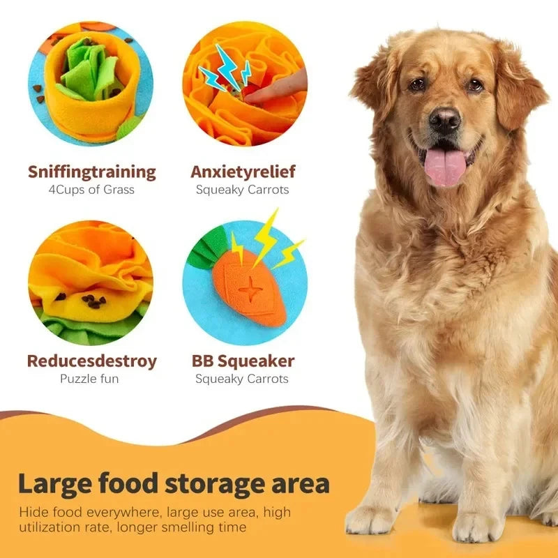 Dog Snuffle Mat Slow Feeder Interactive Puzzle Feeding Mat Nose Work Training Toy for Anxiety Relief Mental Stimulation