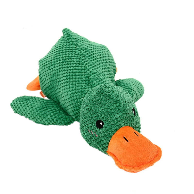 Calming Duck Dog Toy – Plush Squeaky Anxiety Relief Chew Toy