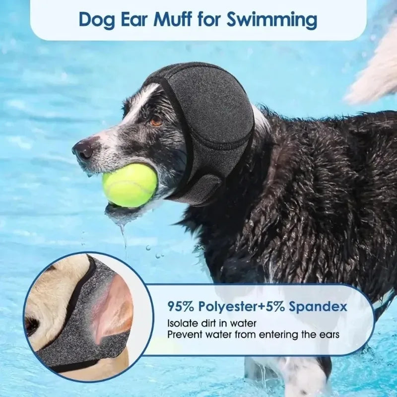 Waterproof Noise Cancelling Dog Ear Muffs for Swimming  Anti-Shock Anxiety-Relieving Headband Waterproof Quick Disassembly