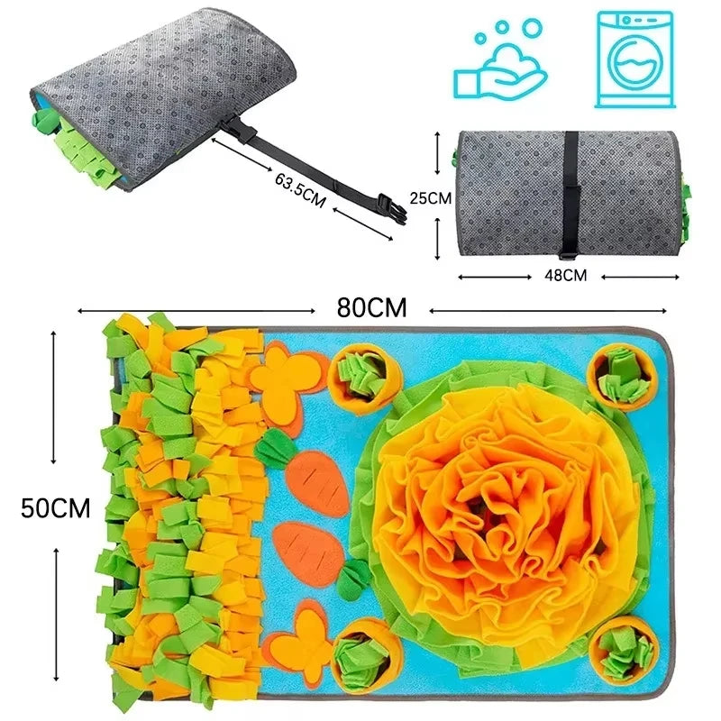 Dog Snuffle Mat Slow Feeder Interactive Puzzle Feeding Mat Nose Work Training Toy for Anxiety Relief Mental Stimulation