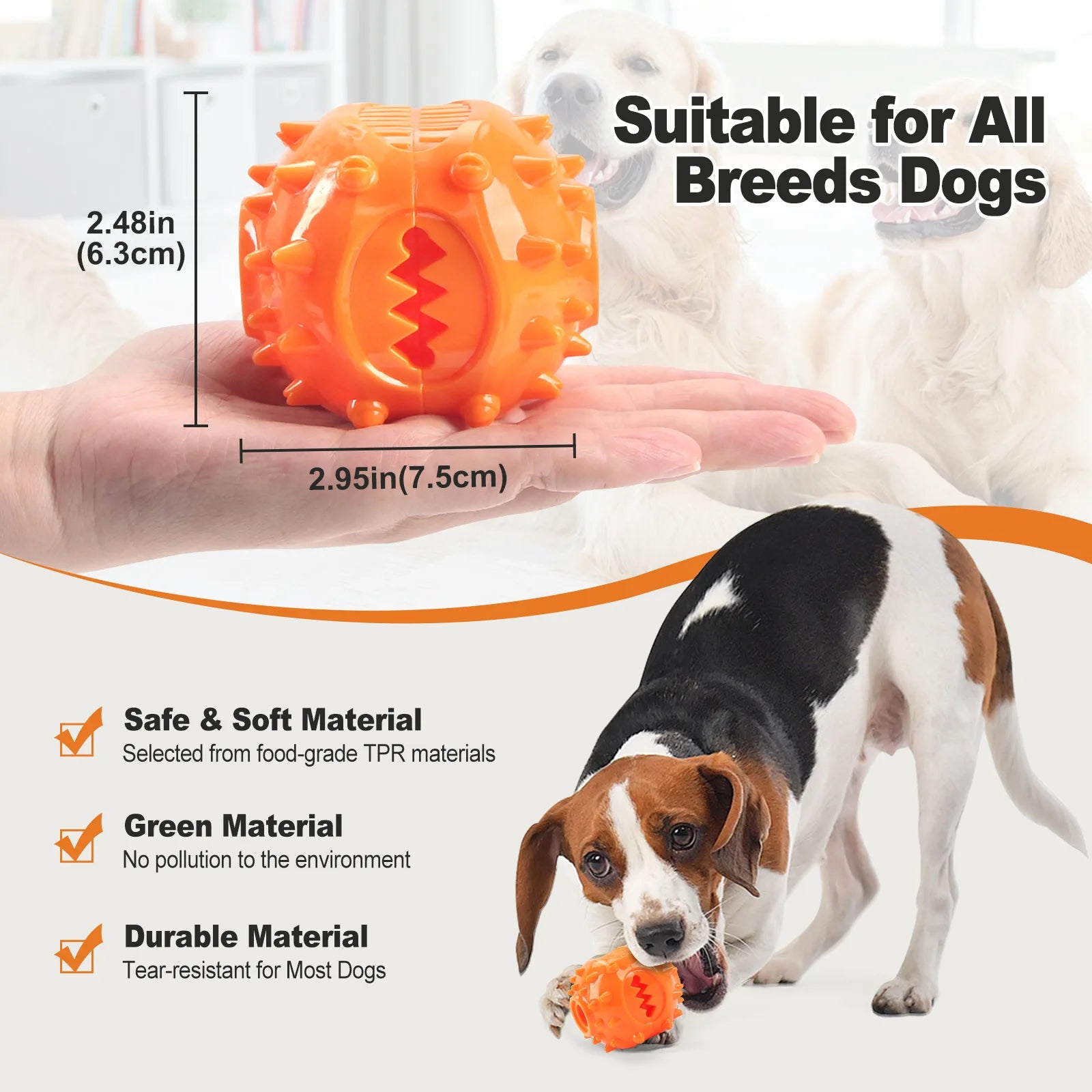 Interactive Chew Treat Dispensing Ball for Dogs