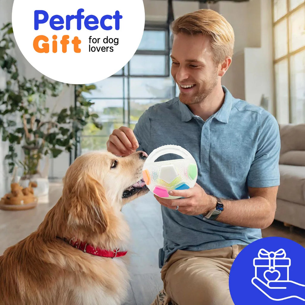 Dog Anxiety Relief Football Tennis Ball Toy – Durable Chew & Squeak