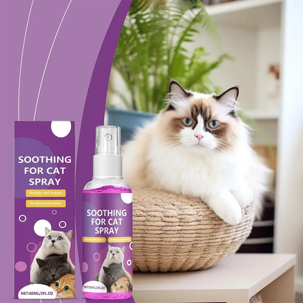 1/2/3pcs Pet Calming Spray Pet Pheromone Cat Emotional Soothing Spray Improve Estrus Agitation Pet Anxiety Relief Spray Cat Dog