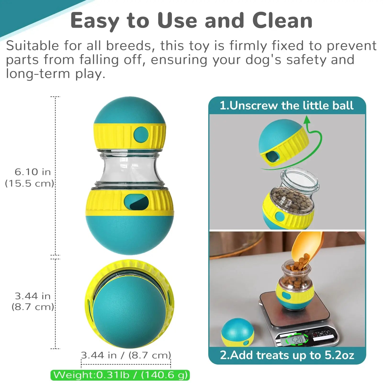 Adjustable Slow Feeder Ball – Anxiety Relief Dog Toy