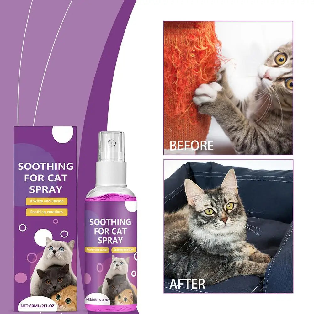 1/2/3pcs Pet Calming Spray Pet Pheromone Cat Emotional Soothing Spray Improve Estrus Agitation Pet Anxiety Relief Spray Cat Dog
