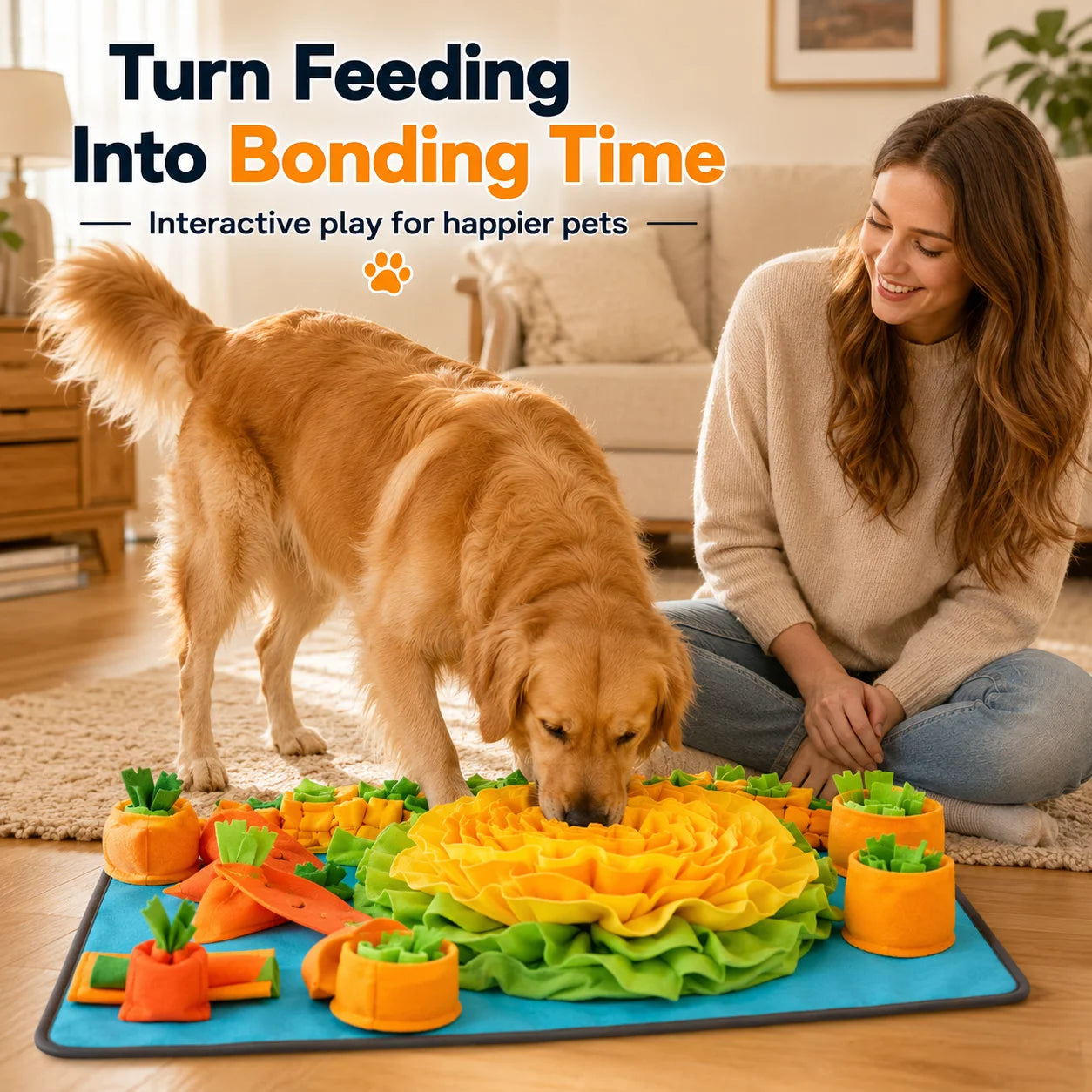 Dog Snuffle Mat Slow Feeder Interactive Puzzle Feeding Mat Nose Work Training Toy for Anxiety Relief Mental Stimulation