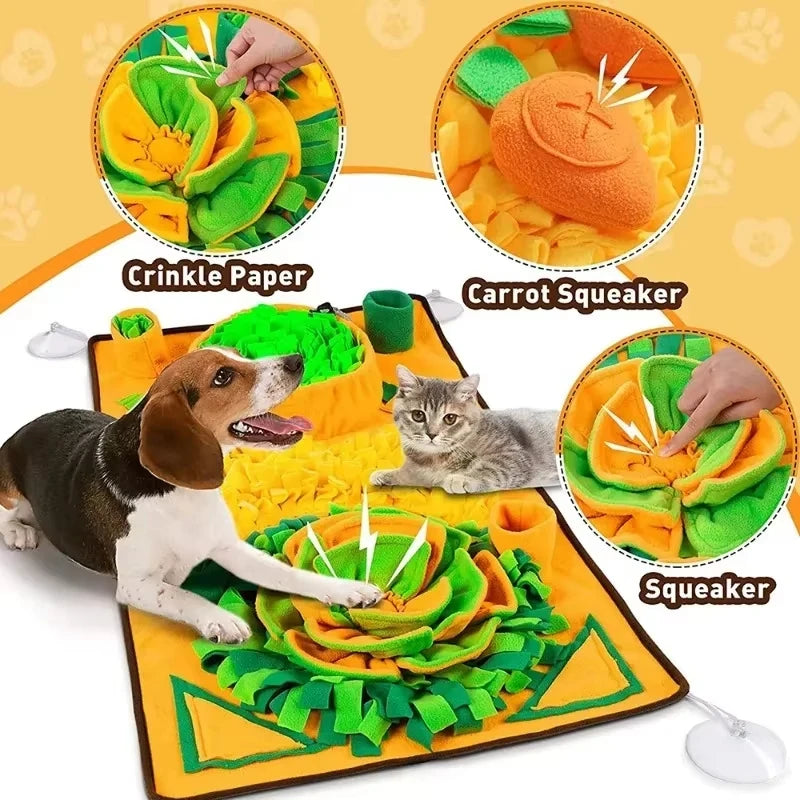 Dog Snuffle Mat Slow Feeder Interactive Puzzle Feeding Mat Nose Work Training Toy for Anxiety Relief Mental Stimulation