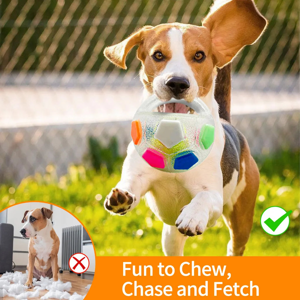 Dog Anxiety Relief Football Tennis Ball Toy – Durable Chew & Squeak