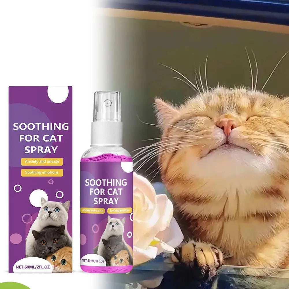 1/2/3pcs Pet Calming Spray Pet Pheromone Cat Emotional Soothing Spray Improve Estrus Agitation Pet Anxiety Relief Spray Cat Dog
