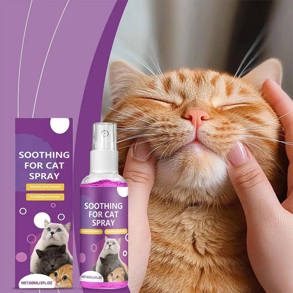 1/2/3pcs Pet Calming Spray Pet Pheromone Cat Emotional Soothing Spray Improve Estrus Agitation Pet Anxiety Relief Spray Cat Dog