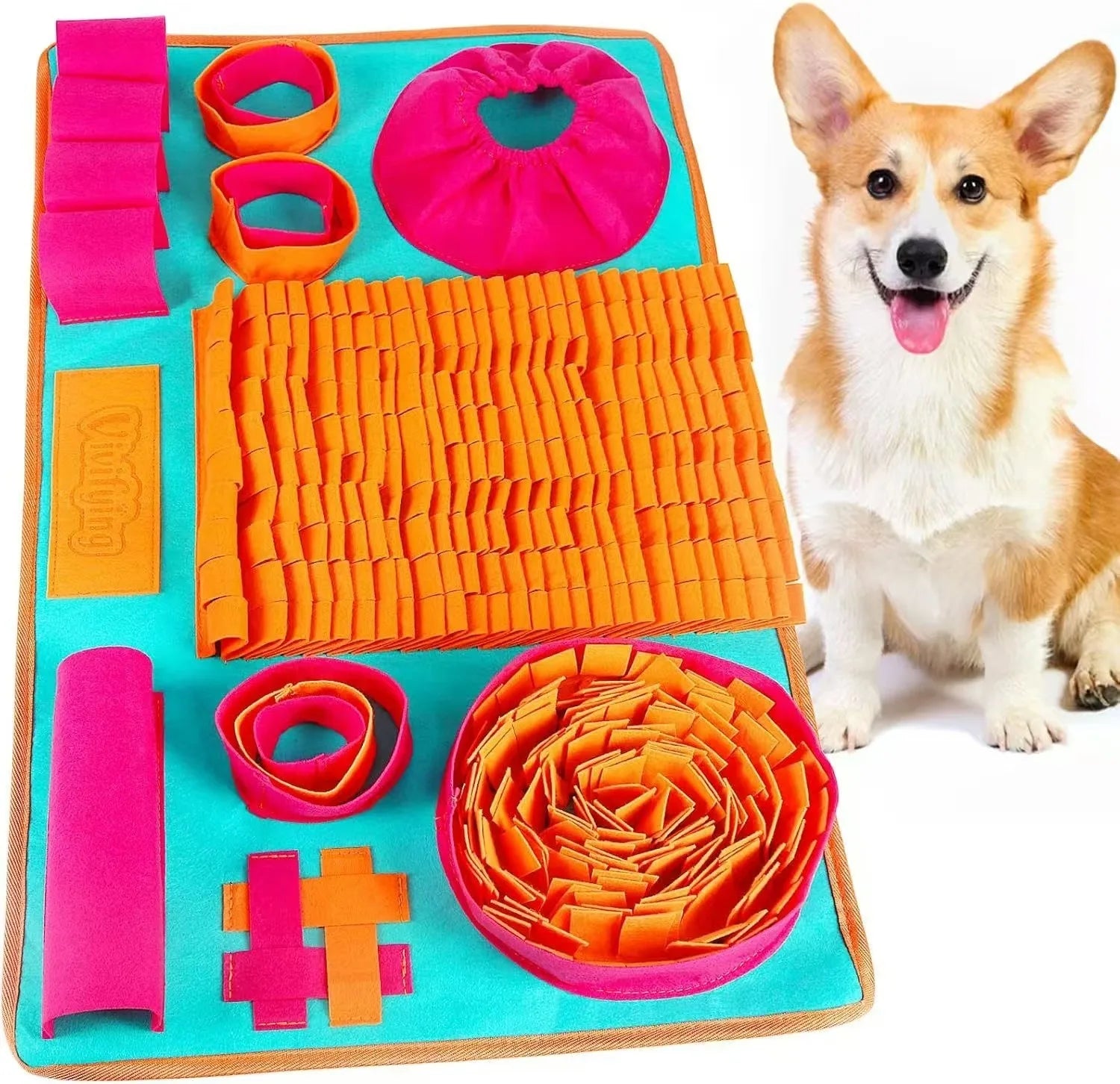 Dog Snuffle Mat Slow Feeder Interactive Puzzle Feeding Mat Nose Work Training Toy for Anxiety Relief Mental Stimulation