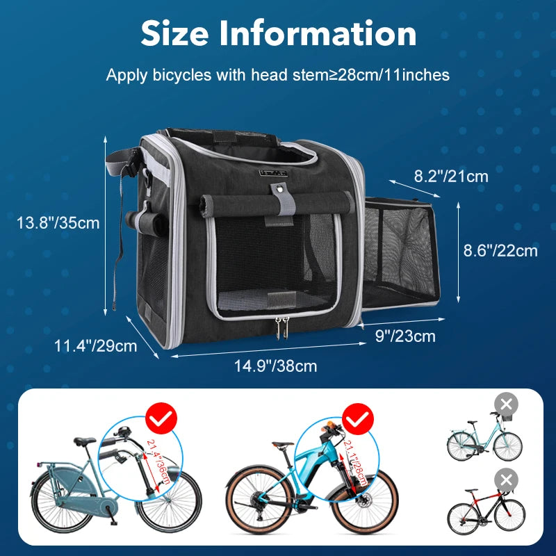 Foldable Dog Bike Carrier/Backpack
