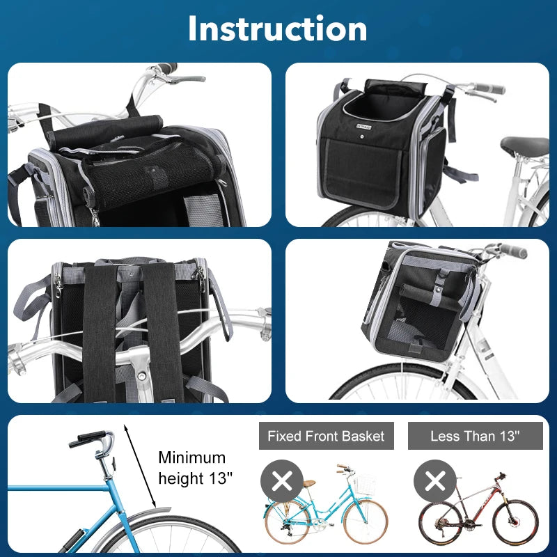 Foldable Dog Bike Carrier/Backpack